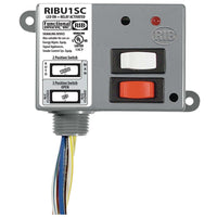 RIBU1SC | Enclosed Relay 10Amp SPDT + Override 10-30Vac/dc/120Vac | Functional Devices