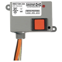 RIBU1SM-250 | Enclosed Relay 10Amp SPST 10-30Vac/dc or 120Vac + Override + Monitor | Functional Devices