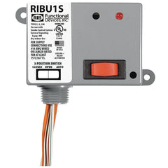 Functional Devices RIBU1S Enclosed Relay 10Amp SPST-NO + Override 10-30Vac/dc/120Vac  | Blackhawk Supply