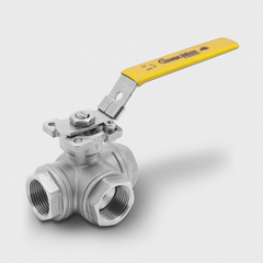 Chicago Valves 1666RL010 1" FNPT STAINLESS STEEL BALL VALVE 3-WAY L-PORT | SERIES 16  | Blackhawk Supply