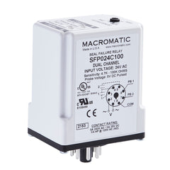 Macromatic SFP240C100 Seal Leak Relay | Dual Channel | 4.7-100K Ohms | 240V AC Input | (2) 5 Amp SPNO Relay | Plug-in  | Blackhawk Supply