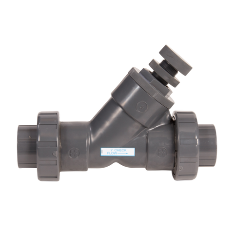 Hayward SLC10300SU 3" PVC Spring-Loaded True Union Y-Check Valve w/FPM o-ring seal, socket end connections  | Blackhawk Supply