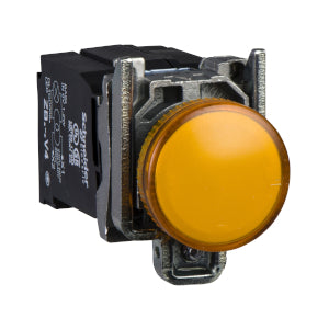 Square D XB4BV35 Orange complete pilot light , Dia-22 plain lens with BA9s bulb, 110...120V  | Blackhawk Supply