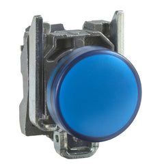 Square D XB4BVG6 Pilot light, metal, blue,  Dia 22, plain lens with integral LED, 110…120 VAC  | Blackhawk Supply
