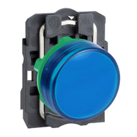 XB5AVG6 | Blue complete pilot light plain lens with integral, Dia-22, LED 110…120V | Square D by Schneider Electric