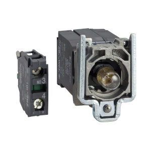 Square D ZB4BW031 Light block with body/fixing collar with BA9s incandesc. bulb 110...120V 1NO  | Blackhawk Supply