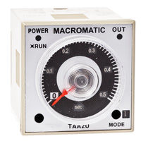 TAA2U | Time Delay Relay | Multi-function | 24-240VDC 100-240VAC | 5 Amp DPDT | 1/16 DIN | Macromatic