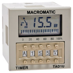 Macromatic TAD1U Time Delay Relay | Multi-function | 24-240V DC & AC | 5 Amp SPDT | 1/16 DIN  | Blackhawk Supply