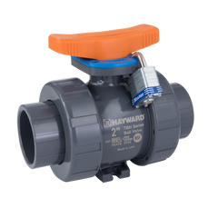 Hayward TBH1300A0TVK000 3" PVC TBH Series Ball Valve, THD Ends, FPM Seals, Actuation Ready  | Blackhawk Supply