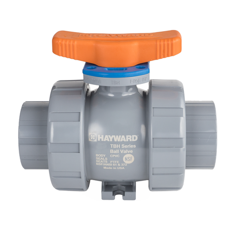 Hayward TBH2050ASTE0000 1/2" CPVC TBH Series Ball Valve, SOC/THD Ends, EPDM Seals  | Blackhawk Supply