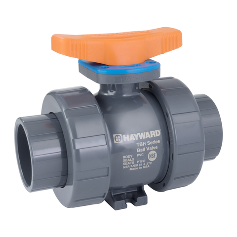 Hayward TBH1100ASTE0000 1" PVC TBH Series Ball Valve, SOC/THD Ends, EPDM Seals  | Blackhawk Supply