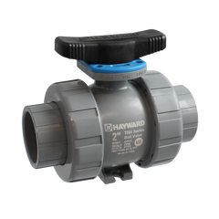 Hayward TBH1125A0FVKZ00 1-1/4" PVC TBH Series Ball Valve, FLGD Ends, FPM Seals, Z Ball, Actuation Ready  | Blackhawk Supply