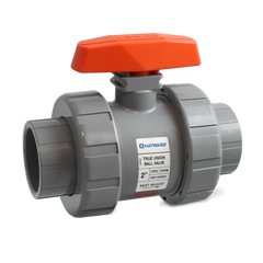 Hayward HCTB4P125SACTV 1-1/4" Ready for Actuation TU Ball Valve GFPP w/FPM o-rings, IPS SKT Fusion ends  | Blackhawk Supply