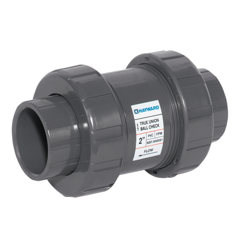 Hayward TC50050S 1/2" PVDF True Union Ball Check Valves w/FPM o-rings; IPS Socket Fusionend connections  | Blackhawk Supply