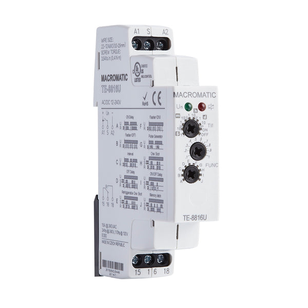 Macromatic Te-8816u Timer | Multi-function | 12-125v Dc 24-240vac | 15 ...