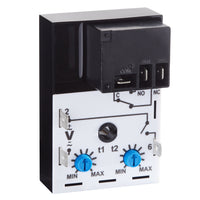 TH44166-17-16T | On delay/off delay (switch trigger) | 12V DC | 30A SPDT | 0.05 - 5 seconds | 1.2 - 120 minutes | Encapsulated | Analog | Macromatic