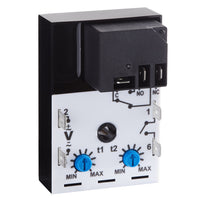 TH46568-15-36 | Delayed interval (switch trigger) | 24V AC/DC | 30A SPDT | 0.05 - 5 seconds | 0.3 - 30 minutes | Encapsulated | Analog | Macromatic