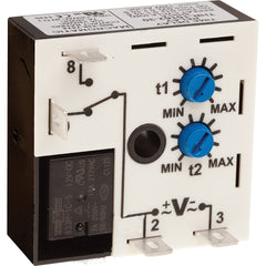 Macromatic THR-13168-34J Timer | Repeat Cycle (Off First) | 24V ACDC | 10 amp SPDT | 0.1 - 100 hours | internal jumper to relay  | Blackhawk Supply