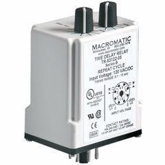 Macromatic TR-53122-15-08R5 Repeat cycle (OFF 1st) | 120V AC/DC | 10A DPDT | 0.05 - 5 seconds | 0.05 - 5 seconds | Plug-in | Analog  | Blackhawk Supply