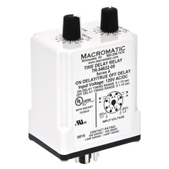 Macromatic TR-55124-22R6 Repeat cycle (ON 1st) | 240V AC | 10A DPDT | 0.3 - 30 seconds | 0.1 - 10 minutes | Plug-in | Analog  | Blackhawk Supply