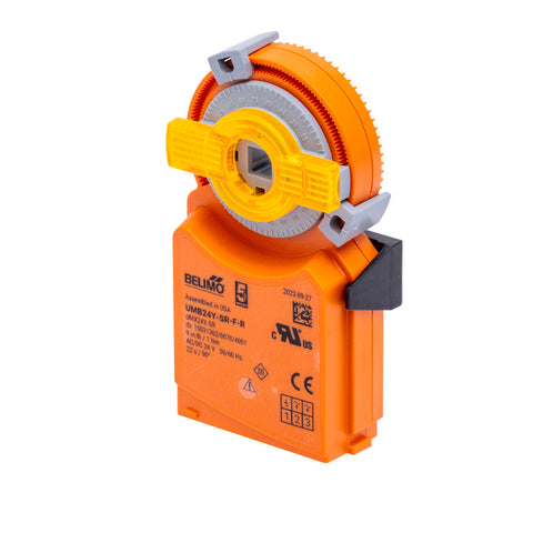 Belimo UMB24Y-SR-F-R Rotary Actuator | 1 Nm | AC/DC 24 V | 2...10 V | 22 s | Form fit 8x8 mm | IP20 | clockwise rotation | Connector Plug  | Blackhawk Supply