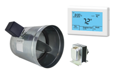 iO HVAC Controls UT32-VK-04 iO HVAC Controls Ventilation Kit includes Titan Thermostat (UT32), 4" 24V Powered Open / Spring Closed Damper, and 20VA Transformer  | Blackhawk Supply