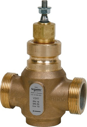 Schneider Electric 7214134000 V241 Venta Globe Valve, 2-Way, DN20, G External Thread, Stainless Trim, 6.3 Kvs, Water & Glycol 25-50%, No Steam media  | Blackhawk Supply