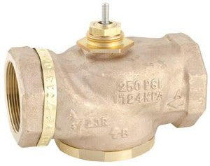 Schneider Electric VB-7313-0-4-10 Venta, Globe Valve, 1-1/2 in, 3-way mixing, straight threaded NPT, stem up closes port A, brass trim, 20 Cv  | Blackhawk Supply