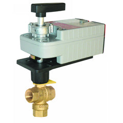 Honeywell VBN3BJPXB300 CONTROL BALL VALVE WITH ELECTRIC ACTUATOR - 3/4 IN. NPT - 3-WAY - 7 CV  - PLATED BRASS TRIM - DCA PROFILE - MODULATING FLOATING(FAIL A-AB OPEN) - 24 VAC - 1 AUX SWITCH  | Blackhawk Supply