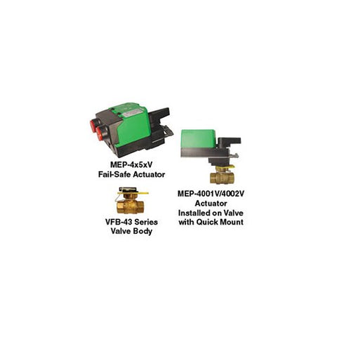 KMC VEB-4302FBCK CCV | 0.5" - 2 Way | 1.3 Cv | Non-Spring Return | 24V | Modulating  | Blackhawk Supply