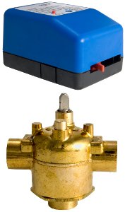 Schneider Electric VM3223T33A000 Erie PopTop, Zone Valve Assemblie, 1/2 in, 3-Way Mixing, NPT, Brass, 4 cv, 35 PSI, Floating, Non-Spring Return, 24 VAC, No Leads, NEMA 1  | Blackhawk Supply