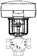 Schneider Electric VU-7323-674-4-04 VB: 1/2 in, 3W Div, Globe, NPT, UO, BR, 4.4 cv, 250 PSI; Act (M400A-VB): Elec, Float/Prop, NSR, 24 VAC/VDC, 20-29 VDC, TB, 89 lbf, Linear, N1  | Blackhawk Supply