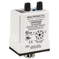 VWKP120A | Voltage band relay for 120 VAC | 10 Amp relay | DPDT | Adj Pick up and Drop out | Adj dropout delay 0.1-10 seconds | plug-in | Macromatic
