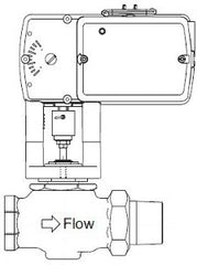 Schneider Electric VA-7211-804-4-05 VB: 3/4 in, 2W, Globe, STR, NPT, UO, BR, 5.5 cv, 200 PSI; Act (MA51-7103-100): Elec, 2Pos, SR, NO, 24 VAC/VDC, 20-30 VDC, Plen, 105 lbf, Linear, N2  | Blackhawk Supply