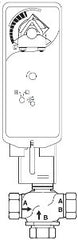 Schneider Electric VS-7313-556-4-11 VB: 2 in, 3W Mix, Globe, NPT, BR, 41 cv, 80 PSI; Act (MS41-7153): Elec, Prop, SR, NC, 24 VAC/VDC, App, 133 in-lb, Rotary, N1/N2  | Blackhawk Supply