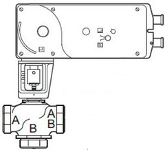 Schneider Electric VS-7323-593-4-11 VB: 2 in, 3W Div, Globe, NPT, UO, BR, 40 cv, 250 PSI; Act (MS51-7203): Elec, Prop, SR, NC, 24 VAC/VDC, App, 220 lbf, Linear, N2  | Blackhawk Supply