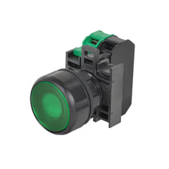 C3 Controls W22IPB-FG-FM24LG-10/10 W22IPB-FG-FM24LG-10/10 - W22 IPB, Flush Cap Green, 24V FV, LED GN, 1 NO / 1 NO  | Blackhawk Supply