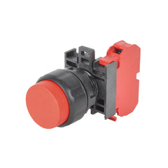 C3 Controls W22PB-MER-10 W22PB-MER-10 - 22mm IEC Mom. Non-Illum. Push Button, Chrome Plated Bezel, Extended Cap, Red, 1 NO Contact Block  | Blackhawk Supply