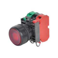 C3 Controls W22PTT-FM24LR-FR W22PTT-FM24LR-FR - W22 Push-To-Test PL, 24V FV, LED RD, Flush Lens Red  | Blackhawk Supply