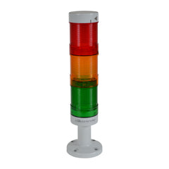 C3 Controls WTL-50P1-MCRRFS3 WTL-50P1-MCRRFS3 - Ser B, World Tower Light, 50mm Diameter, Short Plastic Base, 24V AC/DC, 2 Tier Assembly, Rotary LED Light Module Red, Sound Module - Intermittent  | Blackhawk Supply