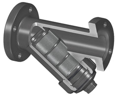 Spears YS33P8-005 1/2 PVC Y-STRAINER FLANGED FKM P8 MESH  | Blackhawk Supply