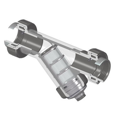 Spears YS3BP8-005CLSR 1/2 PVC CL T/U Y STRAINER SRFPT FKM P8M  | Blackhawk Supply