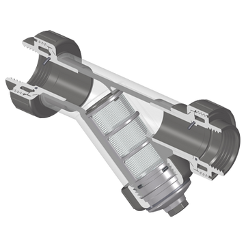 Spears YS3BP8-005CL 1/2 PVC CL T/U Y STRAINER FPT FKM P8MESH  | Blackhawk Supply