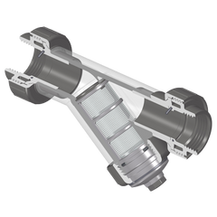 Spears YS3BP8-005CL 1/2 PVC CL TRUE UNION WYE STRAINER FPT FKM P8MESH  | Blackhawk Supply