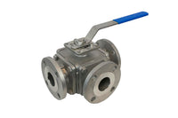 A766T-12 | A766T | 1/2” | Stainless Steel, Full Port, 3-Way Flanged Connection, T-Port, Class 150 | Jomar