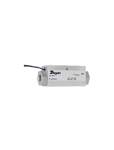 Dwyer A4-1 Differential pressure switch | ±2 psi (.14 bar) repeatability | set point (increasing) 7-13 psid (.48-.89 bar) | set point (decreasing) 2-7 psid (.14-.48 bar).  | Blackhawk Supply