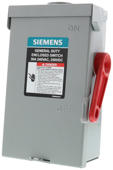 Siemens Electrical GF321NRA GDSS FUS 3P4W 240V 30A NEMA 3R SERIES A  | Blackhawk Supply