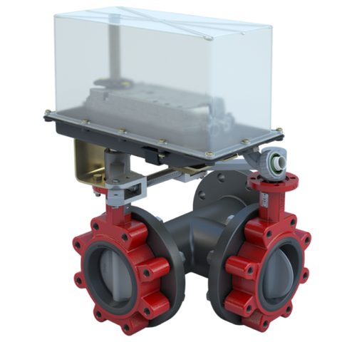 Bray 3LNE-04L36/DCM24-310-WS 4" 3-Way Lugged Butterfly Valve Resilient | ANSI Class 125/150 | DI body | NDI Disc | CV 310 | Damper & Valve actuator | 24 Vac | 310 lb-in | modulating | Non-Spring Return  | Blackhawk Supply