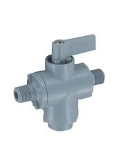 Dwyer A-5005-6 PVC shut-off valve | 1/4" male NPT inlet x 1/8" male NPT outlet x 1/8" male NPT outlet.  | Blackhawk Supply