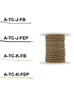 A-TC-J50-FB | J type | 50' on spool | fiber glass insulation | 450°C | black outer sheath | 24 AWG | 0.20 SQMM | Dwyer